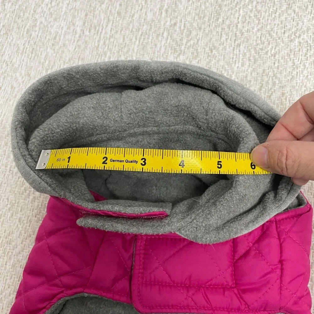 Fashion Dog M Pink Gray Quilted Sweater Shirt with Hoodie **READ**